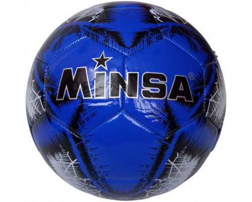 E39970/5-8901-2 Мяч футбольный "Minsa B5-8901" (синий), PVC 2.7, 345 гр, машинная сшивка
