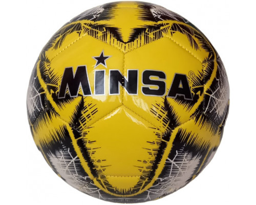 E39970/5-8901-3 Мяч футбольный "Minsa B5-8901" (желтый), PVC 2.7, 345 гр, машинная сшивка