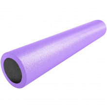 PEF90-46 Ролик для йоги полнотелый 2-х цветный (фиолетово/черный) 90х15см. (B34501)