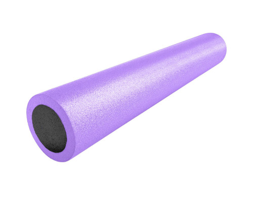 PEF90-46 Ролик для йоги полнотелый 2-х цветный (фиолетово/черный) 90х15см. (B34501)