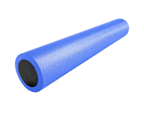 PEF90-47 Ролик для йоги полнотелый 2-х цветный (синий/черный) 90х15см. (B34501)