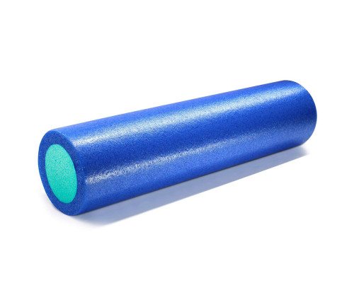 PEF60-B Ролик для йоги полнотелый 2-х цветный (синий/зеленый) 60х15см. (E42022)