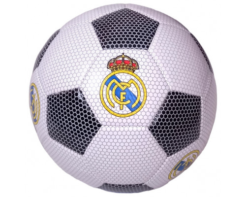 E41659-1 Мяч футбольный клубный "Real Madrid", машинная сшивка (бело/черный)