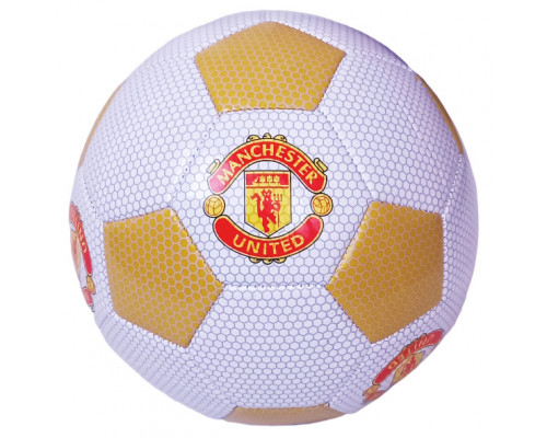 E41659-3 Мяч футбольный клубный "Man Utd", машинная сшивка (бело/желтый)