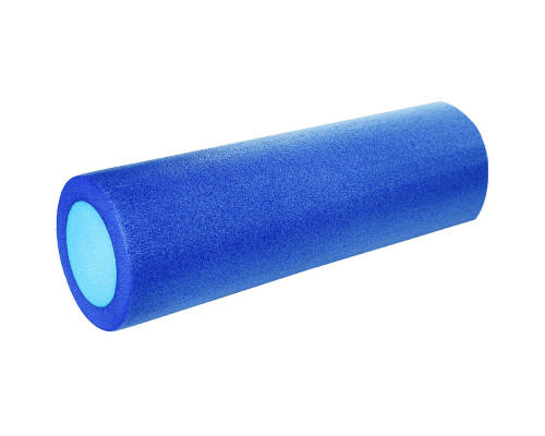 PEF45-A Ролик для йоги полнотелый 2-х цветный (синий/голубой) 45х15см. (E42019)