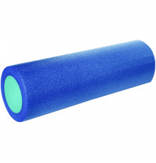 PEF45-B Ролик для йоги полнотелый 2-х цветный (синий/зеленый) 45х15см. (E42020)