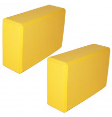 BE300-8 Набор йога блоков полумягких 2 штуки (желтый) 223х150х76мм., из ЭВА (E42685)