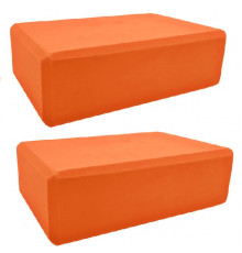 BE300-9 Набор йога блоков полумягких 2 штуки (оранжевый) 223х150х76мм., из ЭВА (E42942)