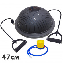 BOSU302 Полусфера BOSU гимнастическая, 47см., (черная) в комплекте с насосом (HKGB2101-47)