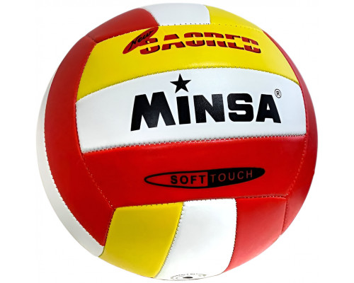 E43202-2 Мяч волейбольный "Minsa Soft Touch" (бело/красно/желтый) E43202-2 Мяч волейбольный "Minsa Soft Touch" (бело/красно/желтый)