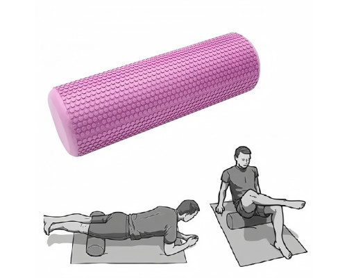 E45938 Ролик для йоги полумягкий (ЭВА) Профи 45x15cm (розовый)