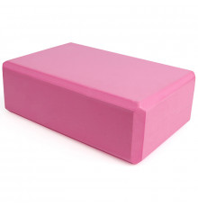 BE100-3 Йога блок полумягкий (розовый) 223х150х76мм., из вспененного ЭВА