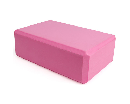 BE100-3 Йога блок полумягкий (розовый) 223х150х76мм., из вспененного ЭВА
